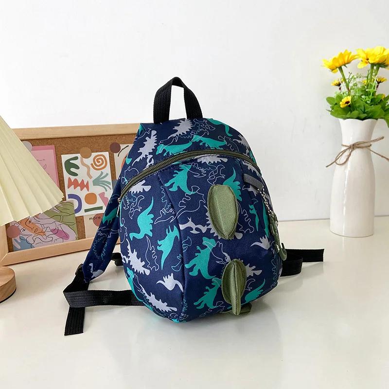 Cute Kids Dinosaur Chest Bags Cartoon Childlren Crossbody Bags Boys Girls High Capacity Handbags Coin Purse Wallet Baby Backpack синий