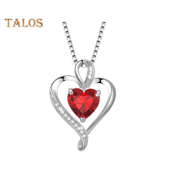 

Ожерелье в форме сердца с кубическим цирконием, ожерелье с кулоном в форме сердца, подарок на день рождения ко Дню святого Валентина на День матери для женщин красный