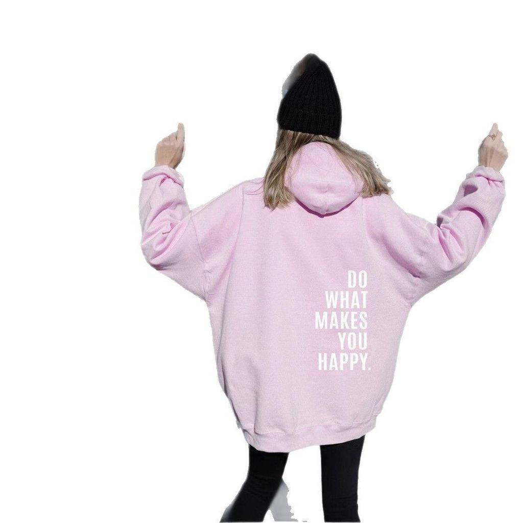 2025 Trendy Women's Loose Fit Hooded Jacket with Letter Print