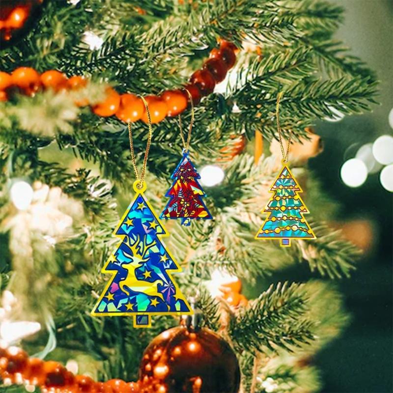Holographic Christmas Tree Pendant Silicone Mold Ornaments Silicone Mould Resin Casting Molds Christmas Crafts Supplies