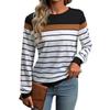 Autumn Women's Long Sleeve Round Neck Striped Sweatshirt for Women