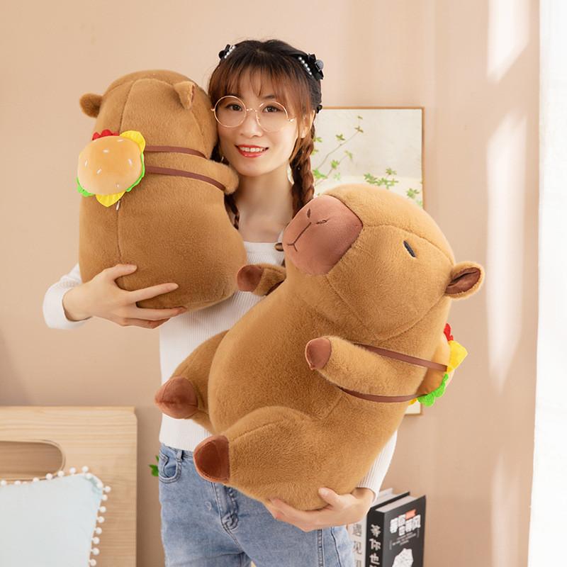 Backpack Capybara Hamburger Plush Toy Room Decoration Children Gifts Christmas