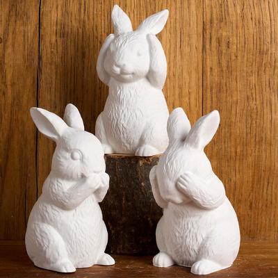 3D Sitting Rabbit Silicone Candle Mold DIY Easter Bunny Ornament Plaster Concrete Molds Scented Soap Resin Crafts Making Home De