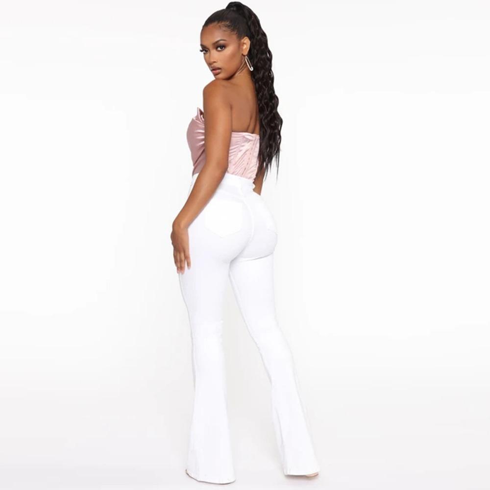 Dżinsy Damskie z Wysokim Stanem Elastyczne Wyszczuplające Spodnie Podkowy