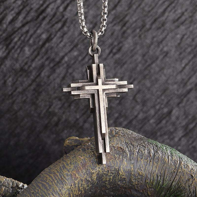 European and American Style Jewelry Multi-layered Cross Retro Fashion Necklace Pendant 60CM(Necklace Long)