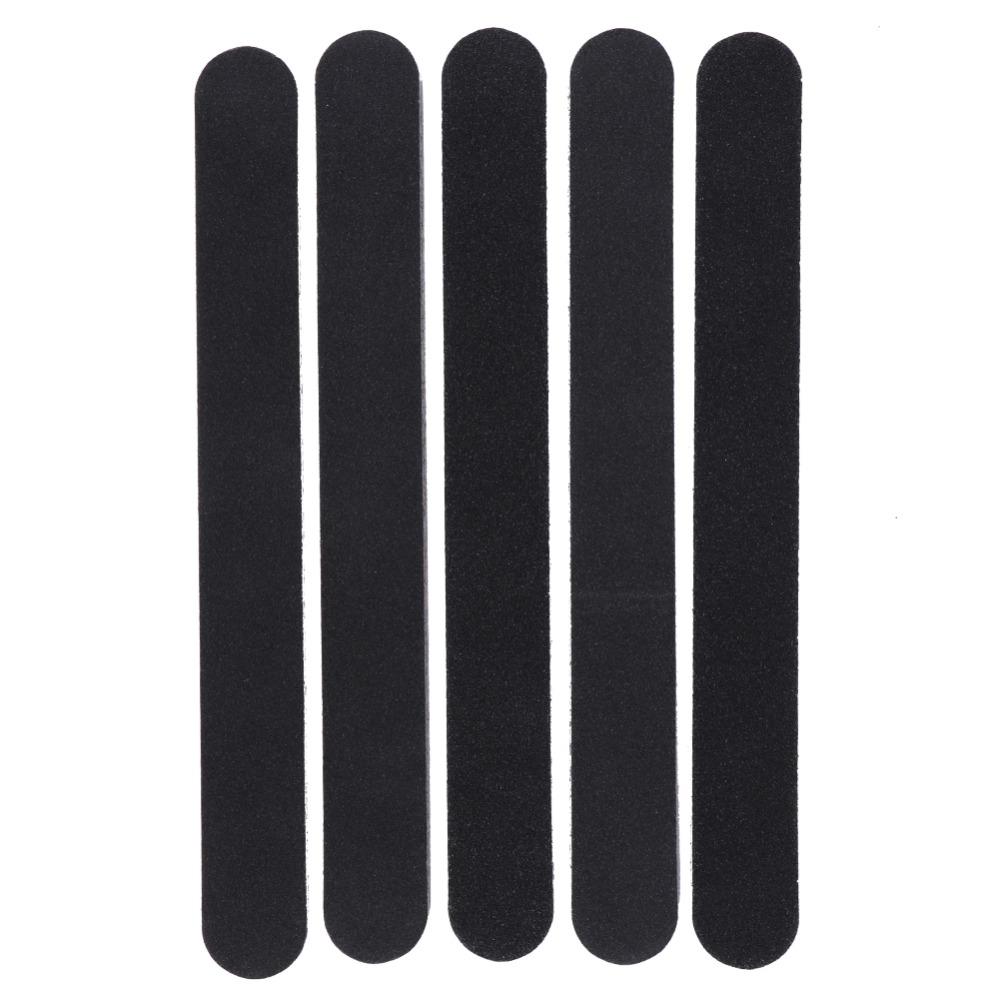 5Pcs Black Round Head Double Sided Nail File  DIY Nail Art Pretreatment Grinding