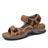 Men's Summer Outdoor Leather Sandals Breathable Toe Open Lightweight Cushion Water Shoes for Beach Travel