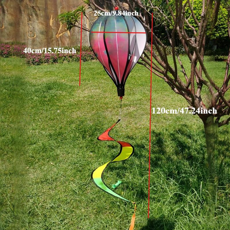 1PC Rainbow Hot Air Balloon Wind Spinner-suitable for Garden, Home, Office, Christmas and Party Decoration /garden Accessories