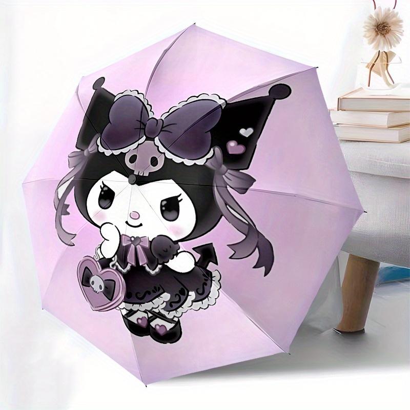Cute Character,Gothic Lolita Automatic Opening and Closing Folding Umbrella with 8 Rib Frame and Compact Travel Design,perfect for All Occ