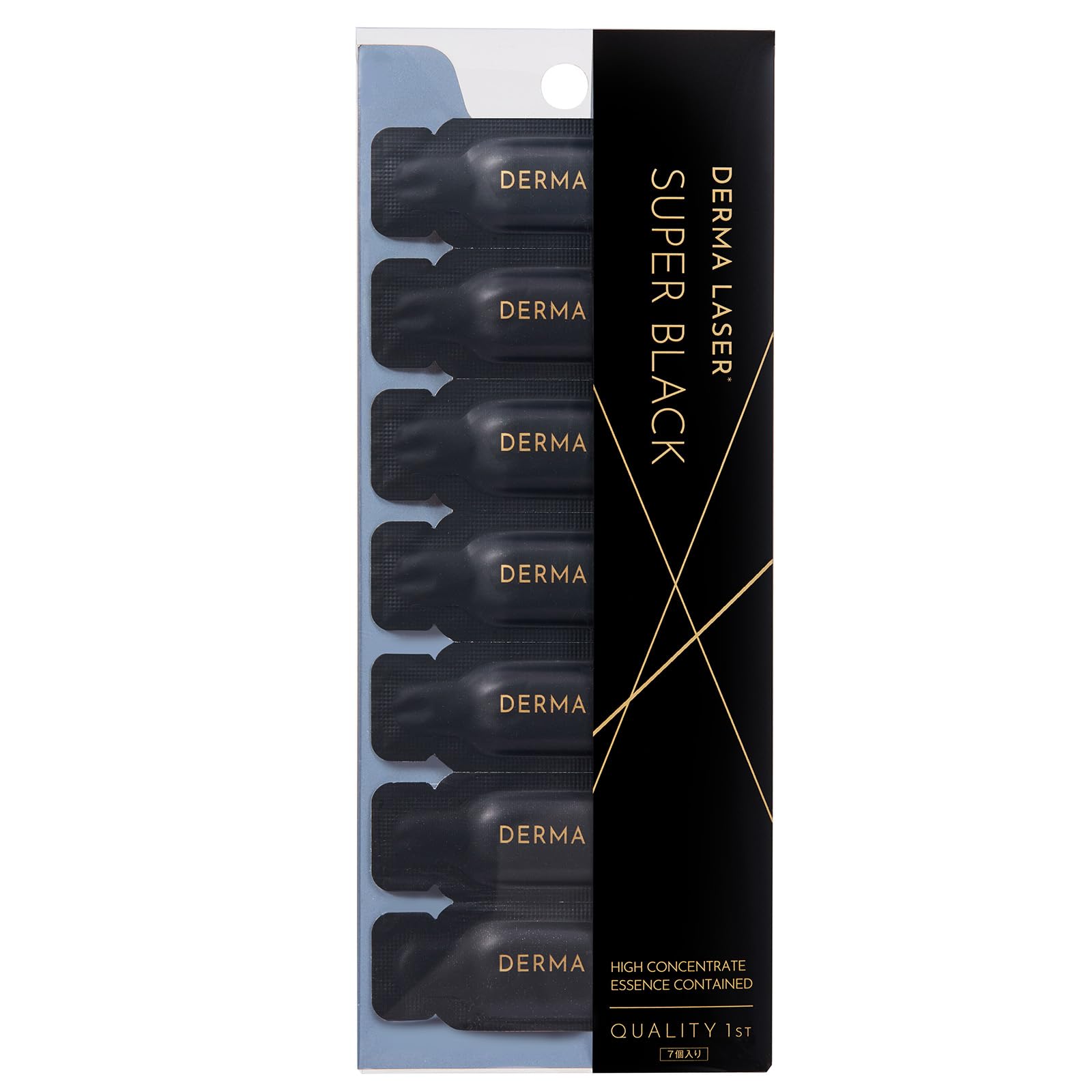 Quality 1st Derma Laser Super Black VC 1 Shot Care Made in Japan Individually Packaged (7 sachets) Serum/Pore (Vitamin C)