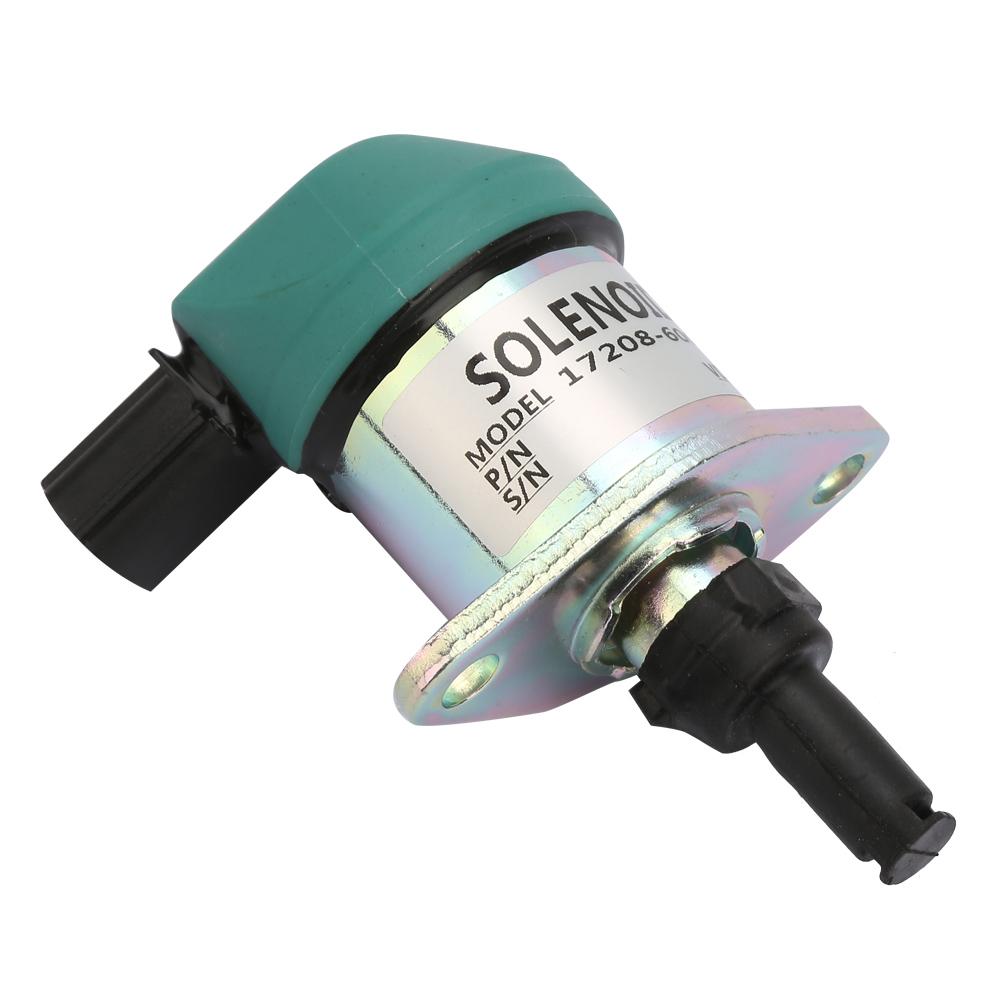 12V Engine Shut Off Solenoid Replacement Kit Fit for Kubota Excavator 1720860016