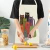 Süßes Katzenmuster Küchenschürzen Hauskochen Backen Leinen Reinigungs-Schürze Cartoon-Tier Ärmellose Schürze Hüftschürze