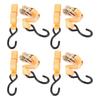 4 Sets Ratchet Strap 25mmx6m 300kg Working Load 600kg Break Strength J Hook Heavy Duty Tie Down