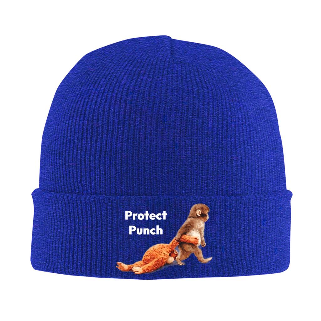 Punch Monkey 2 Mützen Bonnets für Damen Herren Unisex Lustige Hippie Strickmützen Frühling Design Warme Weiche Kappen