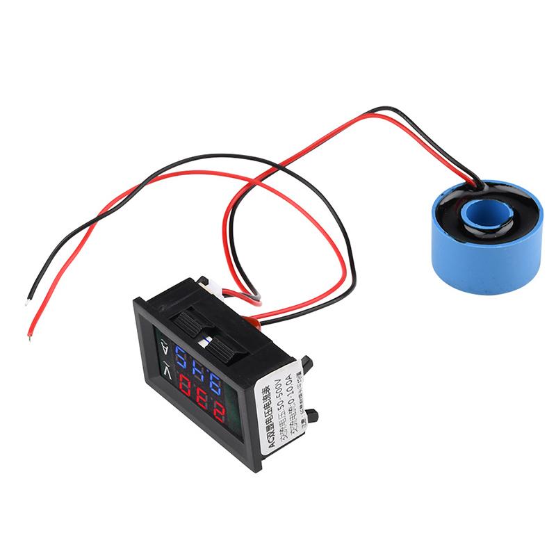 10A 50A 100A 220V Voltage Current Meter Tester AC 50-500V Digital LCD Voltmeter Ammeter Detector Current Transformer