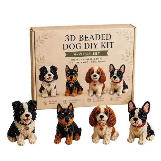 Tiny 3D Beaded Animal DIY Kit with Instructions Easy DIY Beading Kit