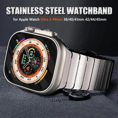 Titanfarbenes Metallarmband für Apple Watch Series 10 9 8 Ultra 2 49mm 46mm 42 41 45mm Armbänder für iwatch 7 6 5 4 Se 38mm 44mm 40mm