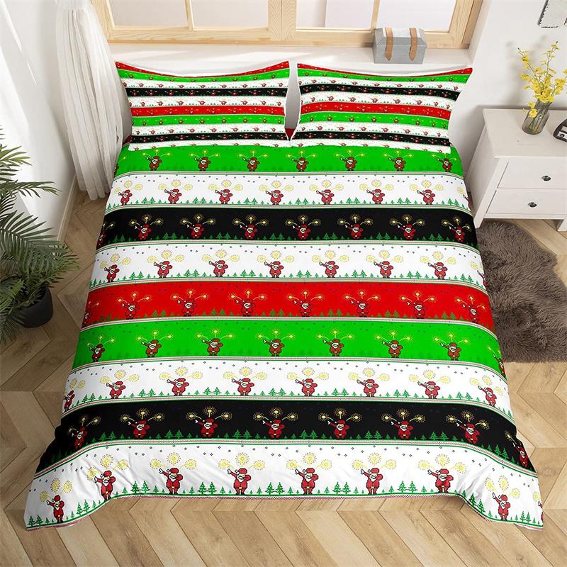 Christmas Duvet Cover Single Queen Santa Claus Bedding Set Microfiber Mermaid Tail Comforter Cover Christmas Gnome Quilt Cover