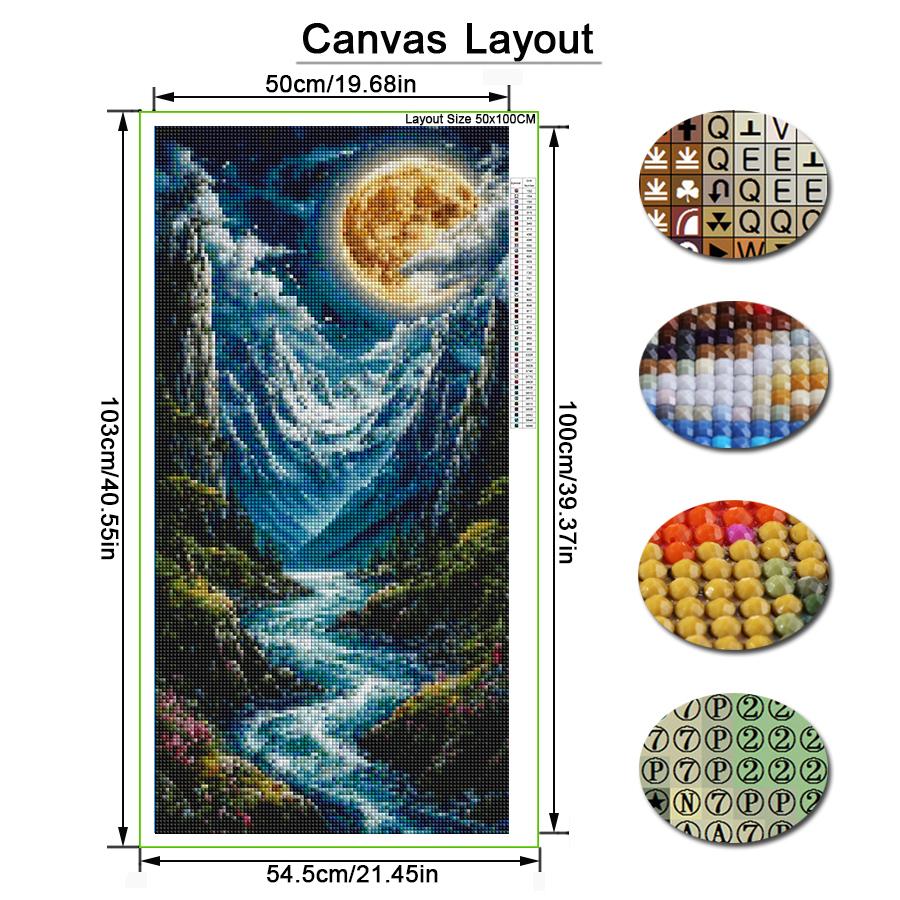 Snow Mountain Moon Castle Large Size Diamond Painting New Collection Scenery Diy Full Drill Rhinestone Embroidery Mosaic Cross Stitch Kits