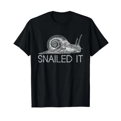 Snailed It Snail T Shirt Vintage Washed Slightly Comfortable Top For Everyday Wear Homme Graphic Soft Streetwear Breathable