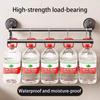 Washroom Space Aluminum Double Rod Suction Cup Towel Shelf Punch-free Hanging Towel Rod Bathroom Towel Slipper Storage Rack
