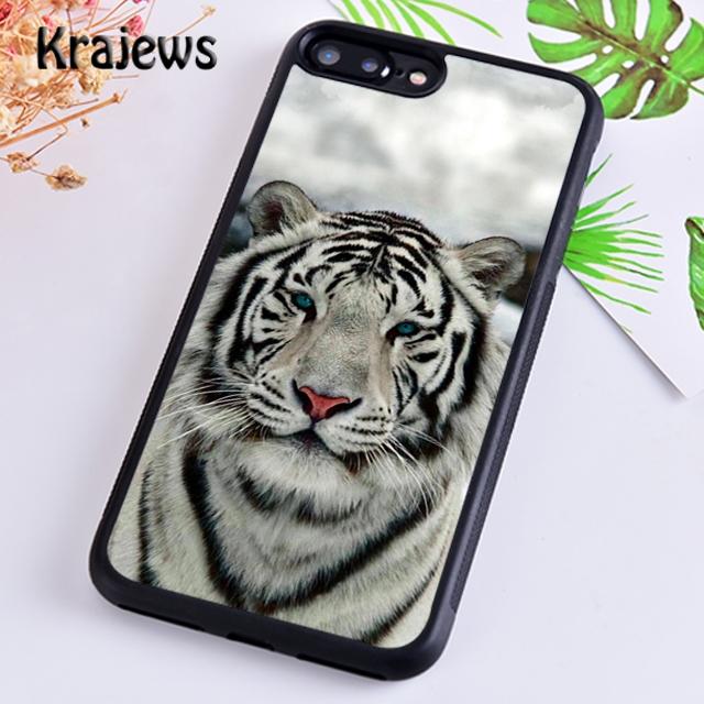 Krajews Animal White Tiger Pattern Phone Case Cover For iPhone 17 Air 16 15 14 plus 12 13 pro max coque Fundas