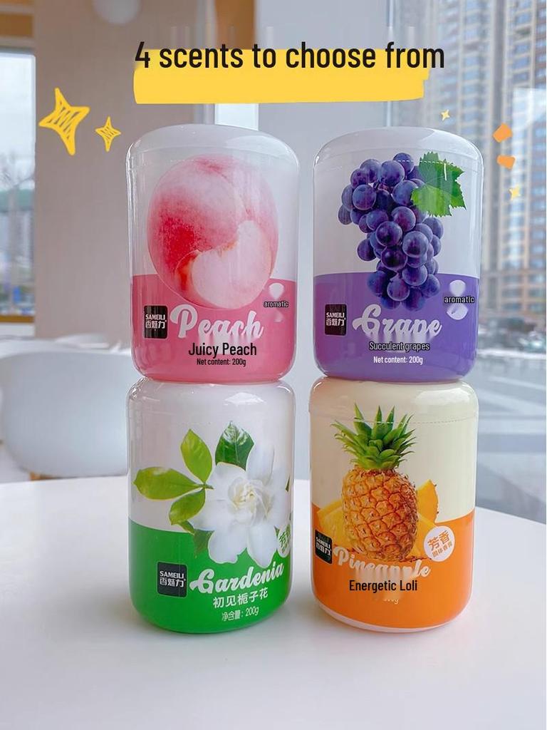 Car Air Freshener - Peach, Pineapple, Grape Scent, Long-Lasting Odor Eliminator for Toilets