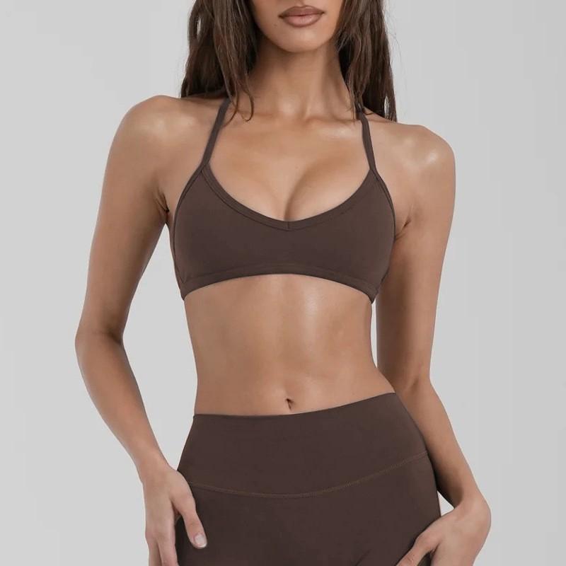 Set Sutien Sport Yoga Cu Bureți Detașabili Pantaloni Largi Talie Înaltă Pantaloni Scurți Femei Antrenament Fitness Dans