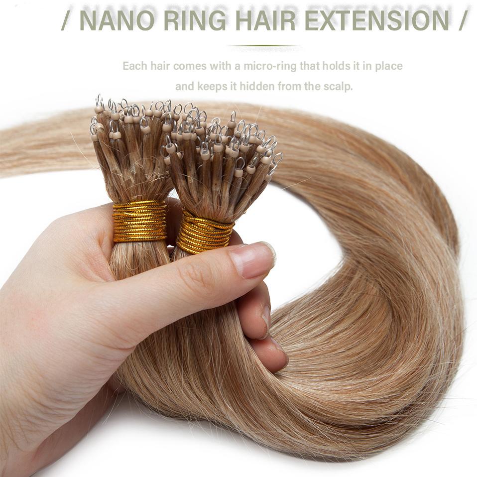 Ludzkich włosów Prosto Nano Ring Przedłużanie włosów 1g/sztuka 50g/paczka 45/50/55/60cm