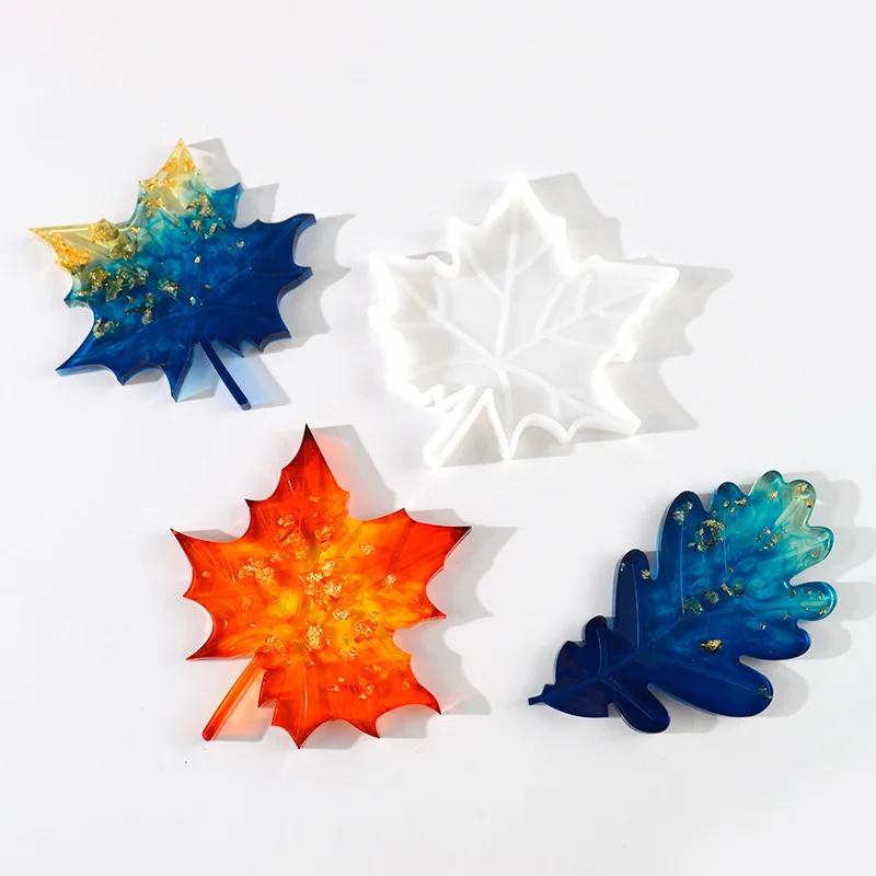 Christmas Table Decoration DIY Handmade Leaf Coaster Mold Christmas Series Crystal Epoxy Mold Resin Maple Leaf Silicone Molds