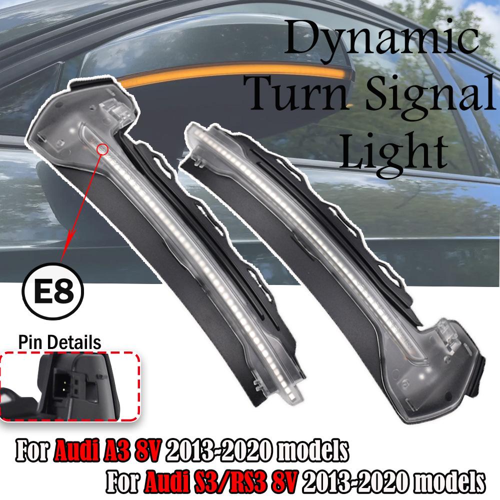 2 Stück LED Dynamisches Blinkerlicht für A3 8V S3 RS3 Sequenzieller Seitenspiegel Blinker 2013 2014 2015 2016 2017 2018