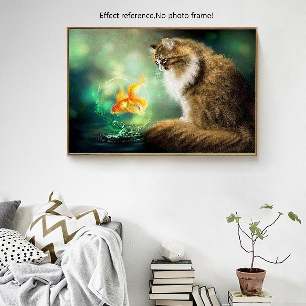 

HC 5D полная квадратная дрель 5D diy Алмазная вышивка кота полная алмазная живопись вышивка крестом 30*40 cm