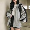 Spring New Thin Sweatshirt Korean Style Harajuku Style Embroidered Letters Women's Zipper Jacket Large Size Trendy