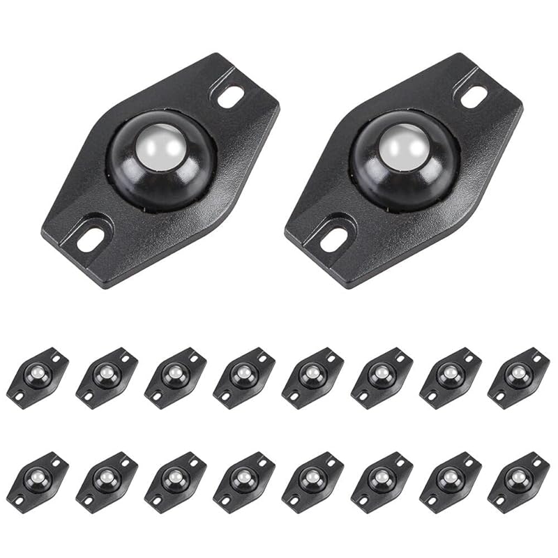 FGY 16PCS Self-Adhesive Caster Wheels Mini Appliance Wheels for Kitchen Appliances Small Storage Box (Black) Black-16pcs