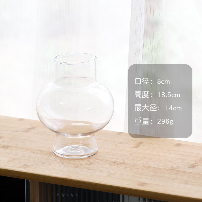 Vintage INS Style Glass Vase Light Luxury Minimalist Flower Arrangement Vase Home Living Room Decor Ornament