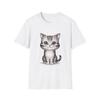 Wide-Eyed Kitten Illustration T-Shirt and Kids Tshirt | Soft Cotton Cat Graphic Tee