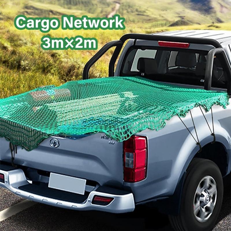 Hochsichtbares Pritschenwagen-Ladenetz 2x3m Polyethylen-Textur Praktisches Maschen-Ladeflächen-Sicherheitsnetz für Camping-Reisen