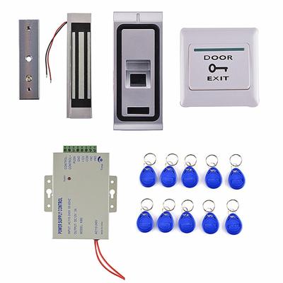 Güç Kaynağı + 125KHZ Kimlik Kartı Okuyucu +300 LBS Manyetik Kilitli Parmak İzi Erişim Kontrol Sistemi