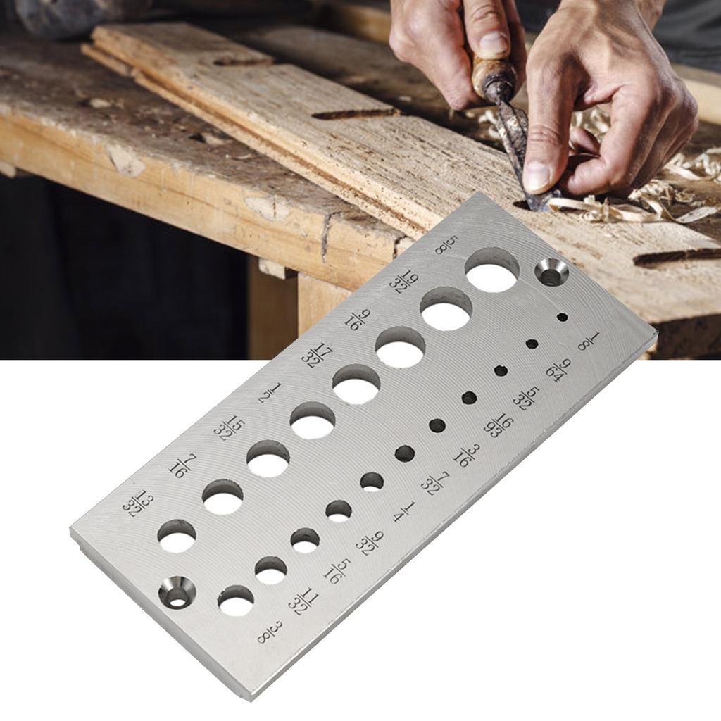 Steel Dowel Plate 19 Holes Dowel Maker Steel Plate with Holes from 1/8 Inch To 5/8 Inch for Woodworking Hardwoods