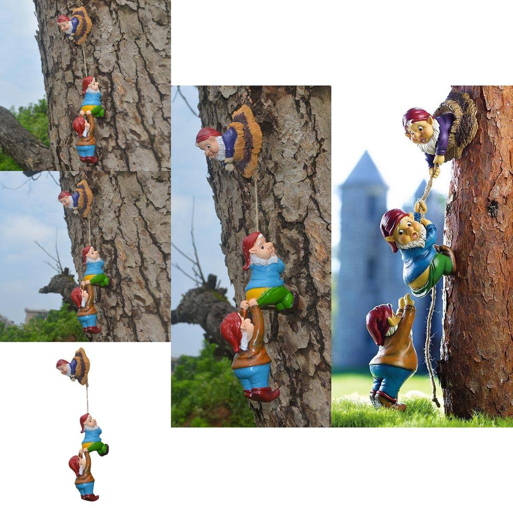 Creative Garden Decoration Micro Dwarf Climbing Figurine Made Of Durable Resin Material