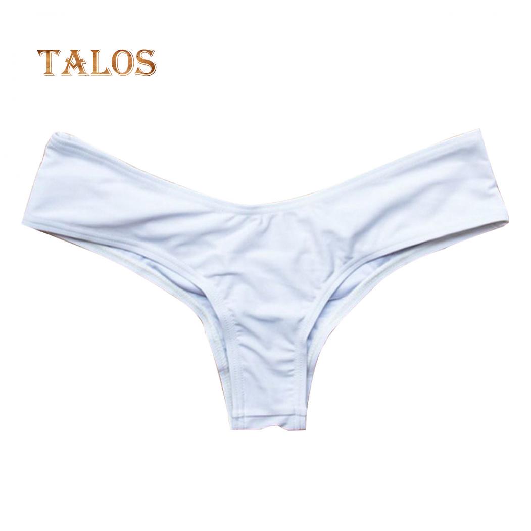 

Talos Hot Sexy Summer Bikini Thong Bottom Brazilian Ruched Bandage Swimwear Sexy Beach Wear XL белый