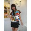Y2K Neue Anime Mode Kurze Tops Sommer Niedliche T-Shirts Cartoon Bedruckt High Street Gothic Kurze Hottie T-Shirts