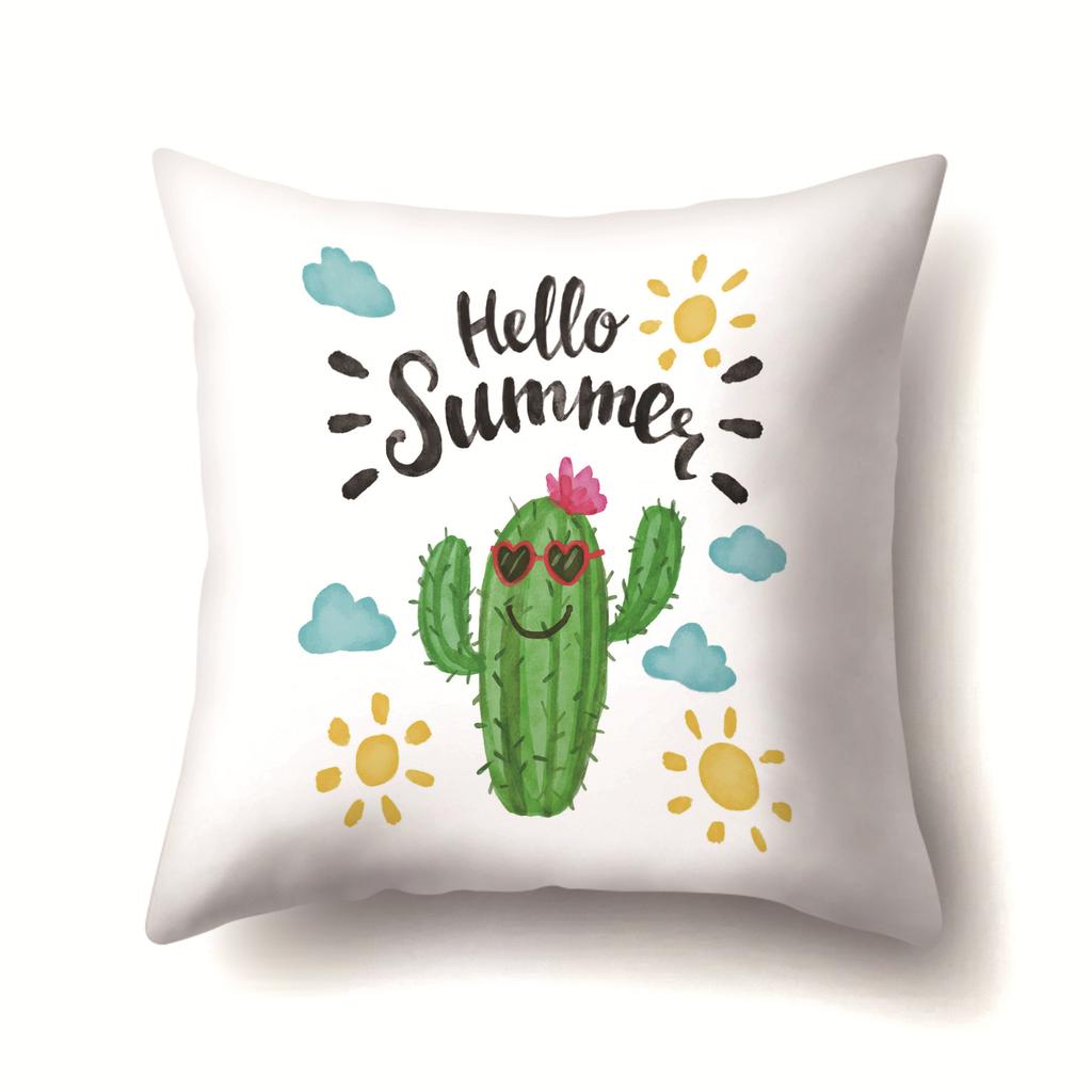 Unicorn Cute Cactus Polyester Pillow Cover Cushion
