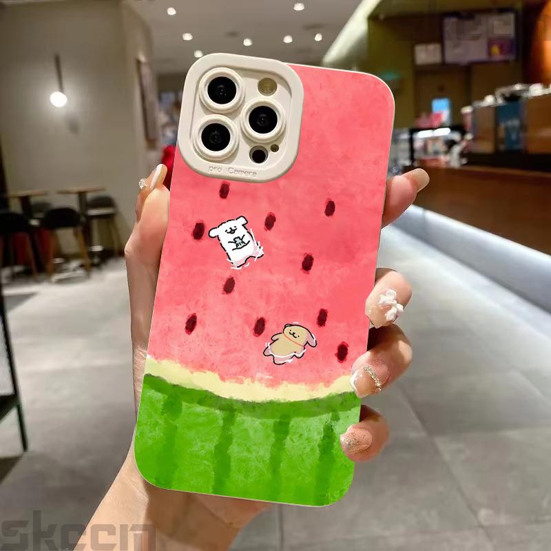 Case For Samsung Galaxy S25 Ultra S24 S23 S22 S21 Plus S20 FE A15 A35 A54 A55 Summer Watermelon Cat Dog Pattern Phone Cover