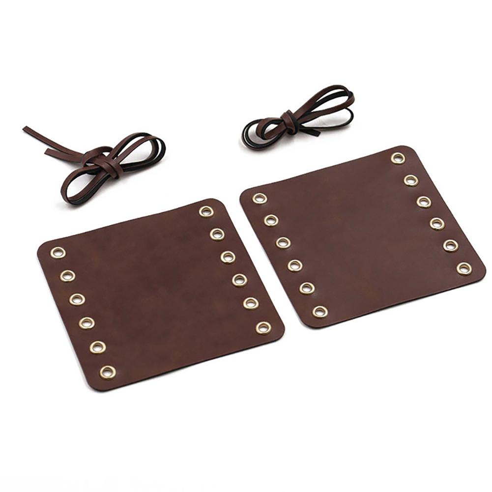 

2 шт. Кожаные чехлы на ручки мотоцикла Удобные накладки на руль Регулируемые шнурки Дизайн Мотоциклетная ручка газа