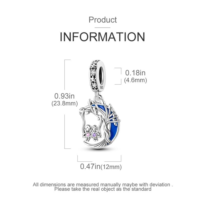Charms Copper Good Sisters Swing And Moon Tree Beads Fit Charms Plata Original Bracelet Beads Women Jewellery Making