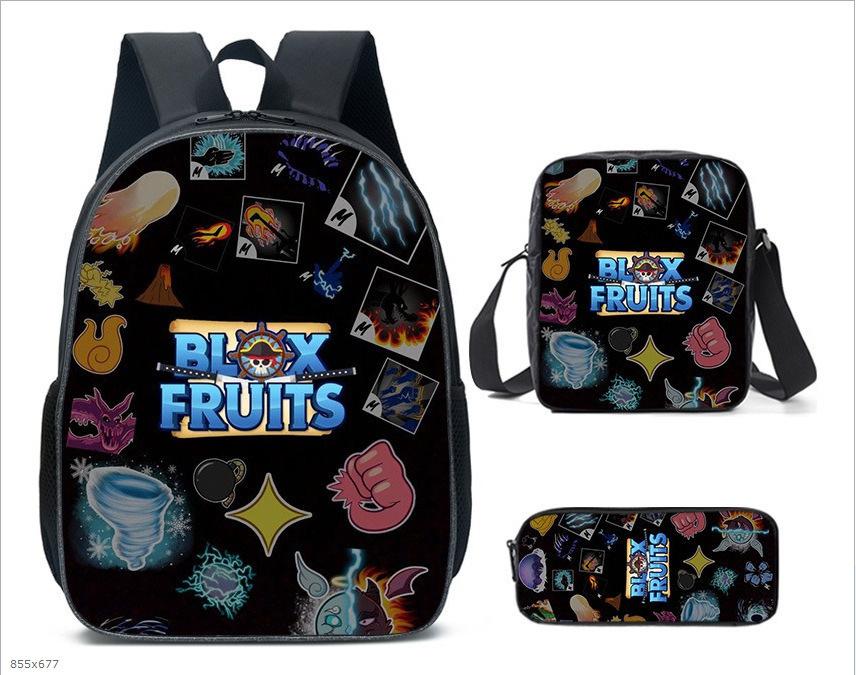 Game Bloxfruits Student Schoolbag Backpack Satchel Pencil Bag Backpack Three Pieces backpack