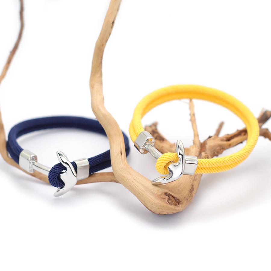 

2Pcs/Set Anchor Bracelet Men Grade A 4mm Cord Chain Braslet Beach Nautical Wrap Rope Braslet Perfect Gift Him Cool Riding Joias