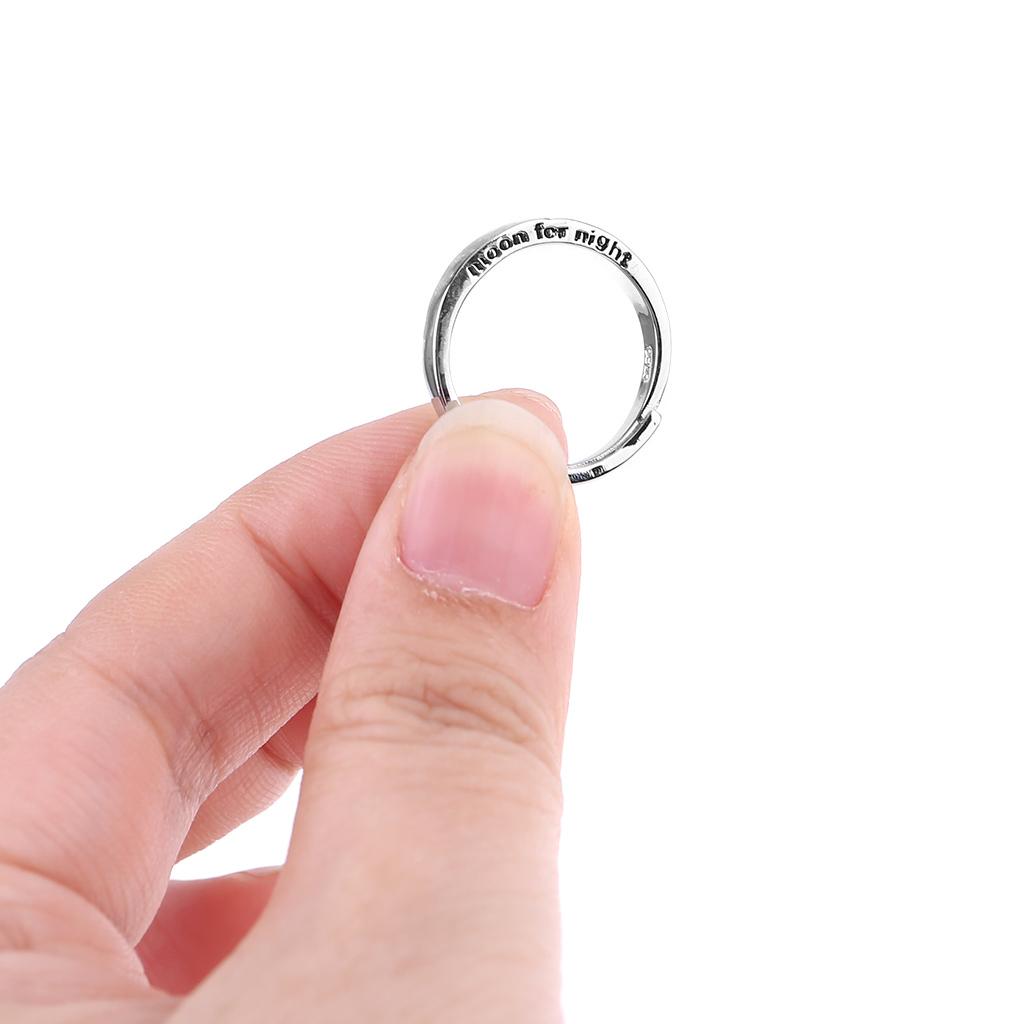 2x Niche Design Moon and for Sun Open Rings Engagement Wedding Ring for Women Lo