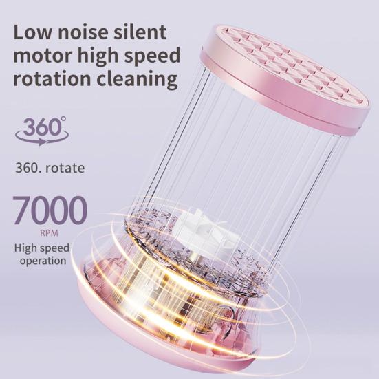 Makeup Brush Cleaner Electric Automatic Spinning Cosmetic Brush Washer Portable Cleaning Machine Makeup Accessory Cleaning Tool